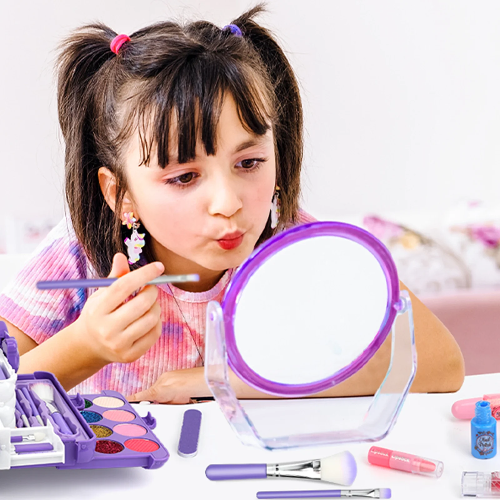 Kids Makeup Kit for Girl Gifts, 54PCS in 1 Makeup Toys Washable Little Girls Pri