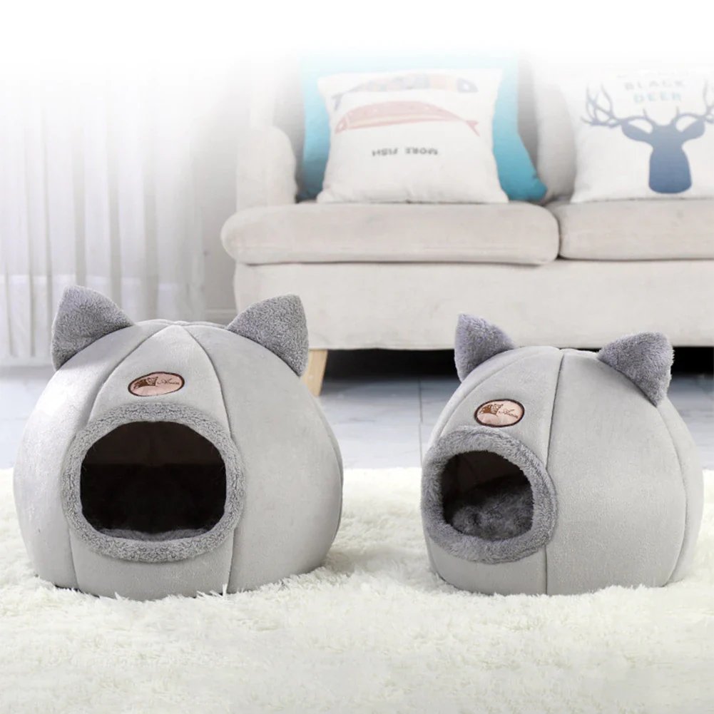 Cozy Winter Cat Bed and Small Dog House Tent for Indoor Pets