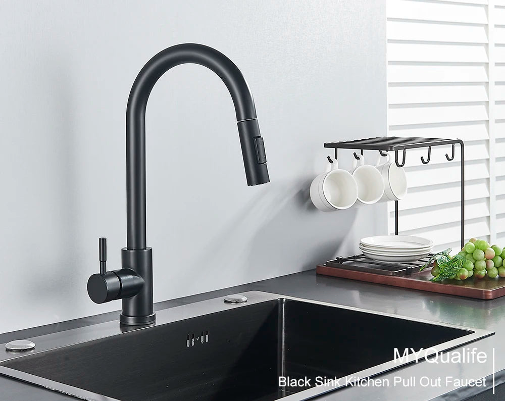 Pull Out Sensor Black Kitchen Faucet Sensitive Touch Control Faucet Mixer For Kitchen Touch Sensor Kitchen Mixer Tap
