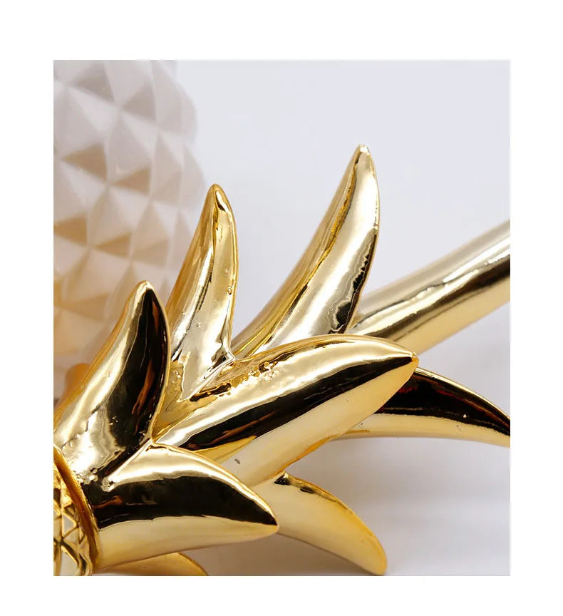 Nordic Light Luxury Ceramic Pineapple Golden Creative Home Living Room Porch Model Room Soft Decoration Wedding Gift