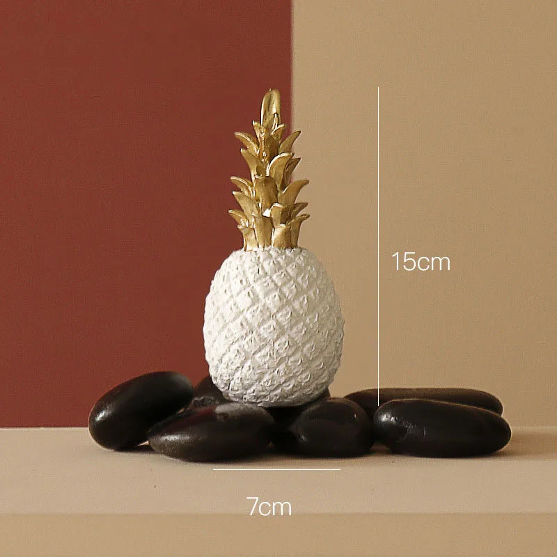 Nordic Light Luxury Ceramic Pineapple Golden Creative Home Living Room Porch Model Room Soft Decoration Wedding Gift