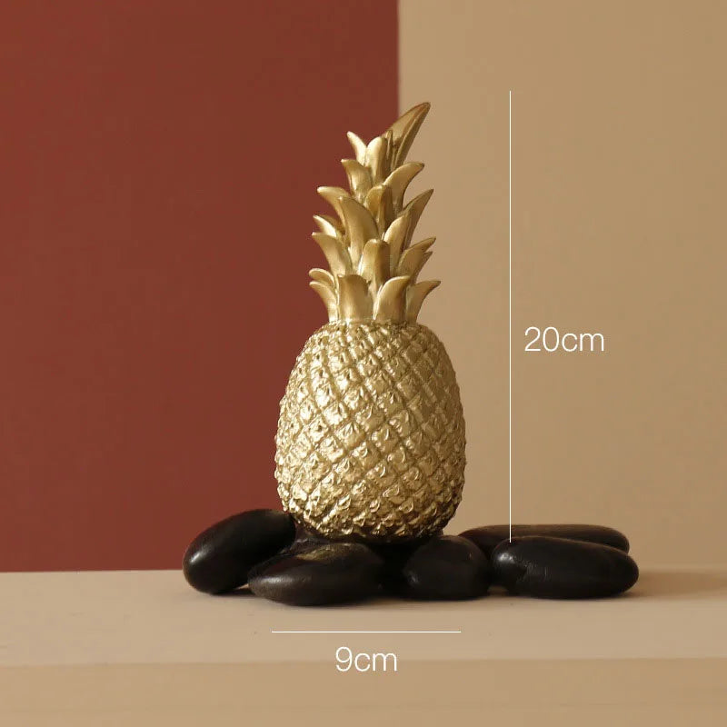 Nordic Light Luxury Ceramic Pineapple Golden Creative Home Living Room Porch Model Room Soft Decoration Wedding Gift