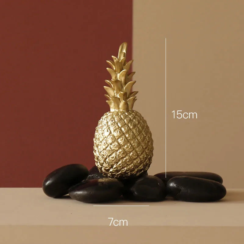 Nordic Light Luxury Ceramic Pineapple Golden Creative Home Living Room Porch Model Room Soft Decoration Wedding Gift