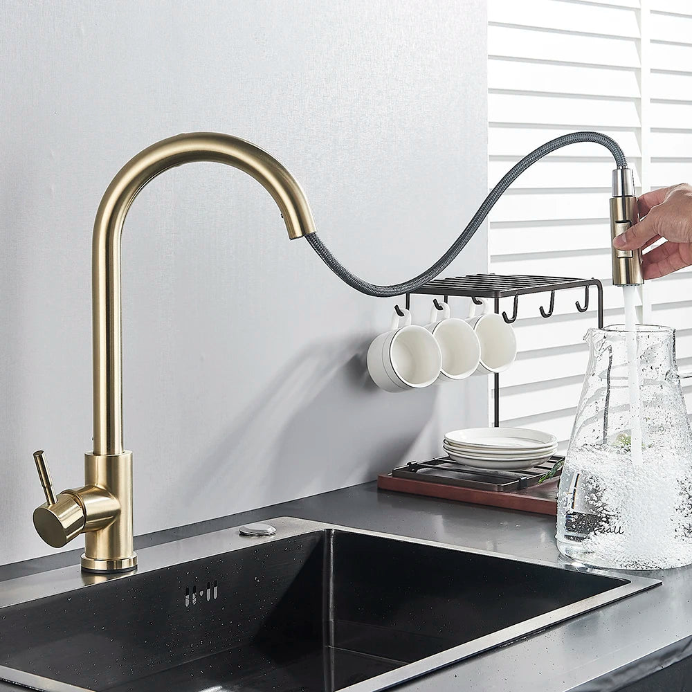 Pull Out Sensor Black Kitchen Faucet Sensitive Touch Control Faucet Mixer For Kitchen Touch Sensor Kitchen Mixer Tap
