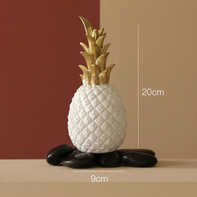 Nordic Light Luxury Ceramic Pineapple Golden Creative Home Living Room Porch Model Room Soft Decoration Wedding Gift