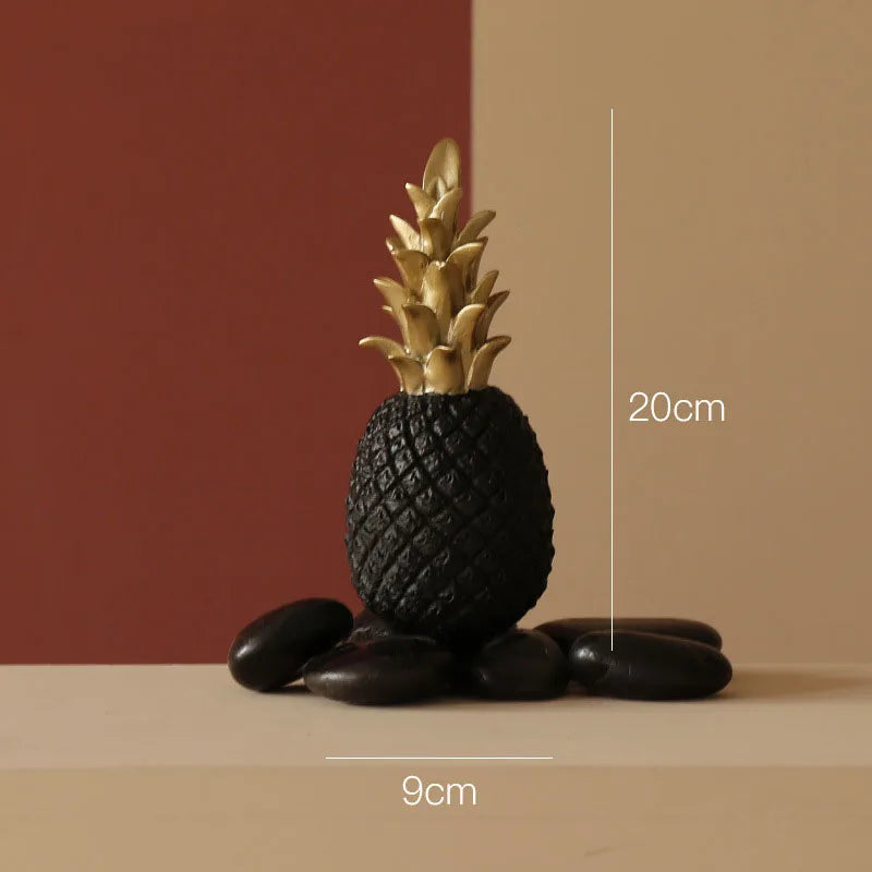 Nordic Light Luxury Ceramic Pineapple Golden Creative Home Living Room Porch Model Room Soft Decoration Wedding Gift