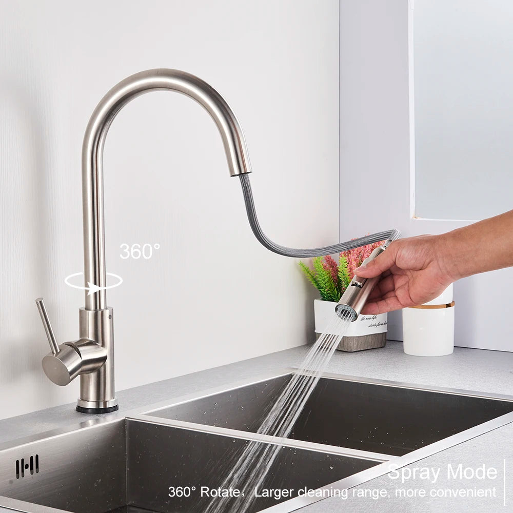 Pull Out Sensor Black Kitchen Faucet Sensitive Touch Control Faucet Mixer For Kitchen Touch Sensor Kitchen Mixer Tap