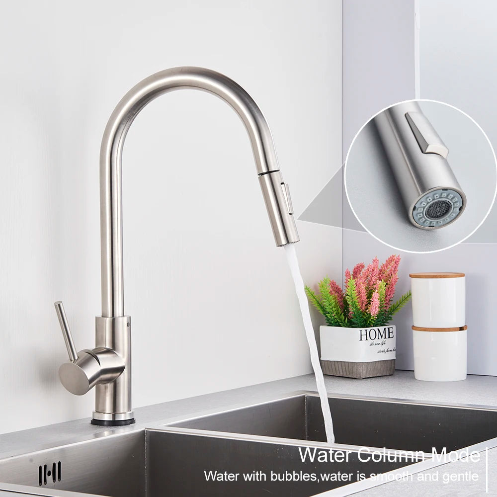 Pull Out Sensor Black Kitchen Faucet Sensitive Touch Control Faucet Mixer For Kitchen Touch Sensor Kitchen Mixer Tap