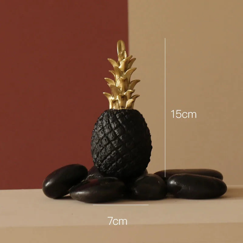 Nordic Light Luxury Ceramic Pineapple Golden Creative Home Living Room Porch Model Room Soft Decoration Wedding Gift
