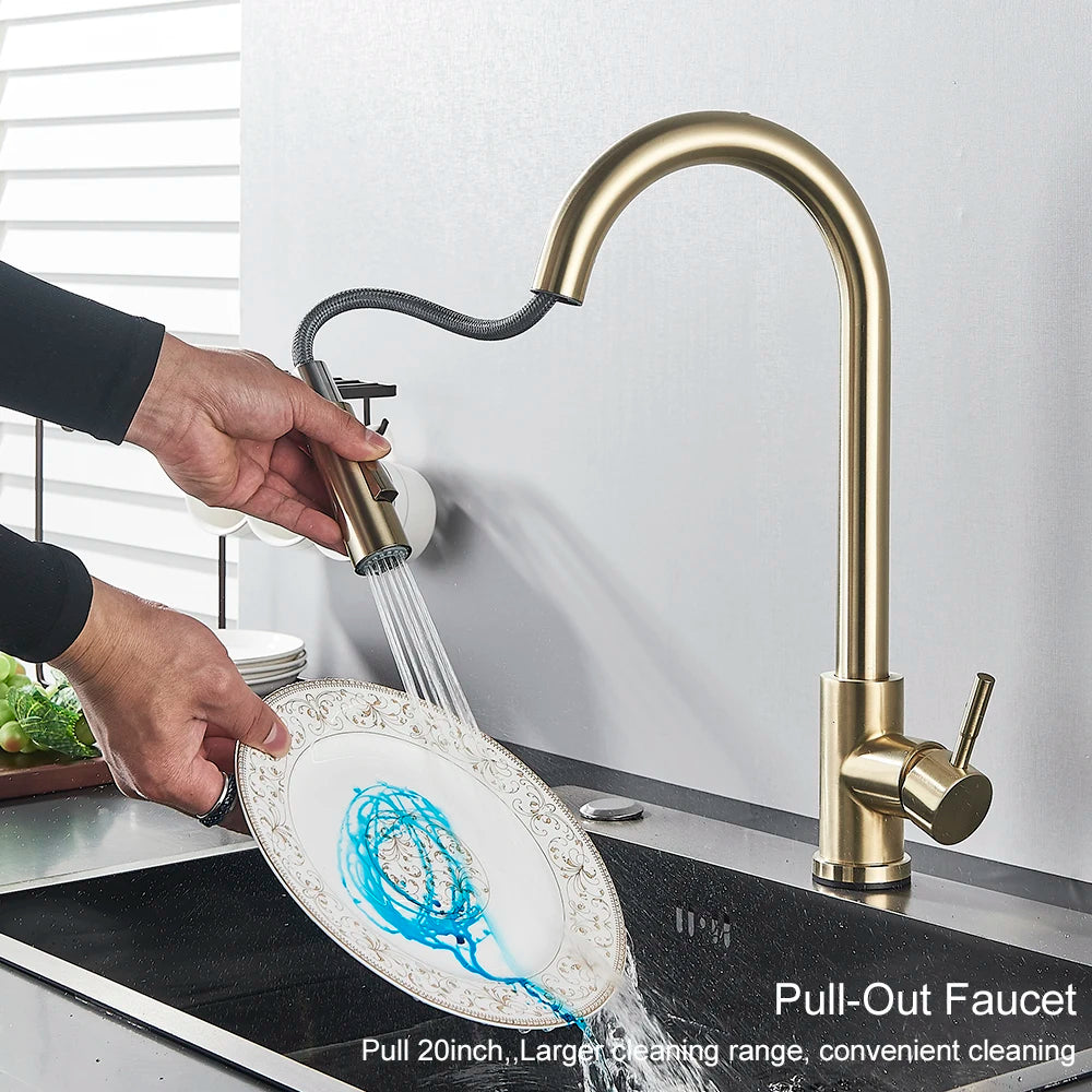 Pull Out Sensor Black Kitchen Faucet Sensitive Touch Control Faucet Mixer For Kitchen Touch Sensor Kitchen Mixer Tap