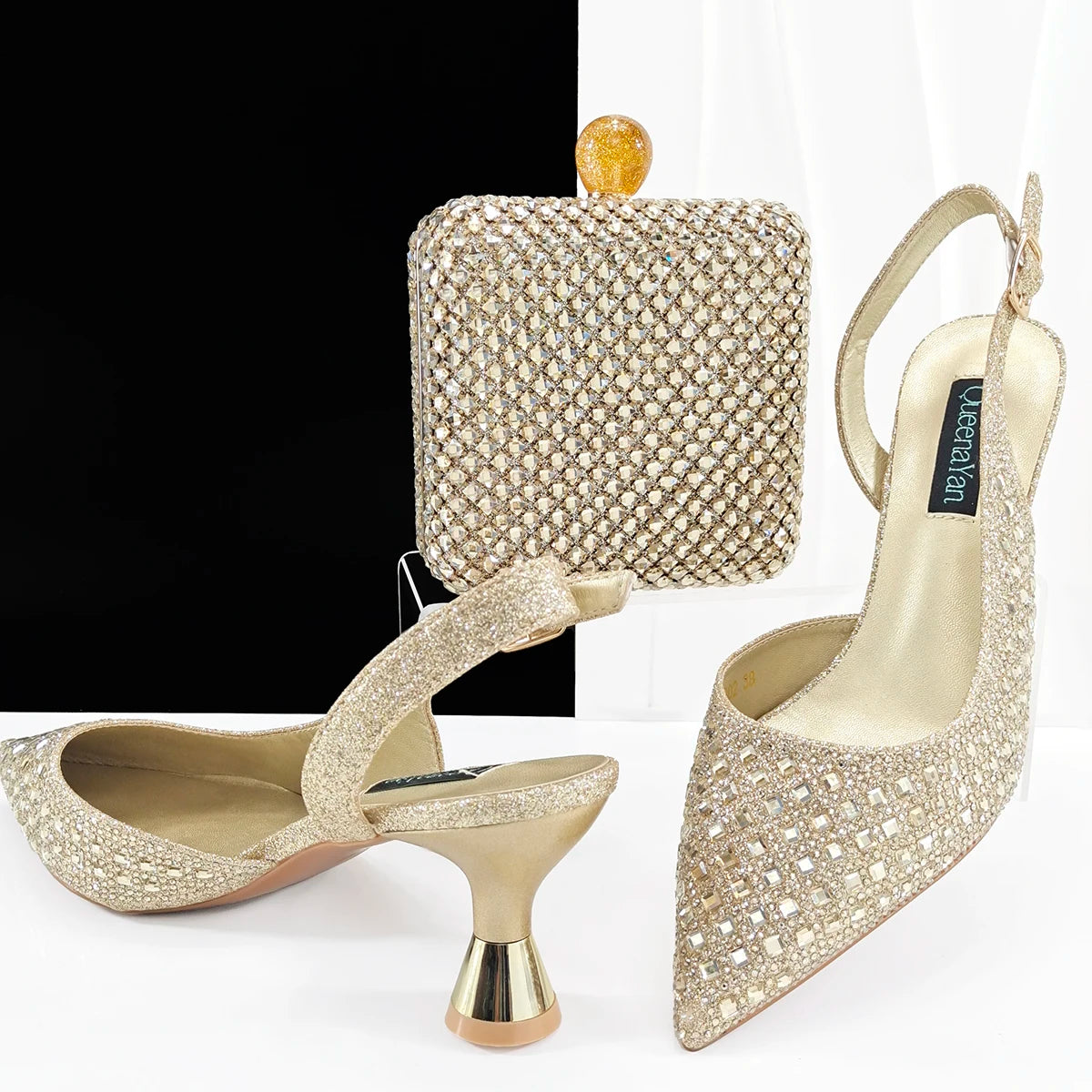 doershow Charming Shoes And Bag Matching Set With silver Hot Selling Women Italian Shoes And Bag Set For Party Wedding! SQ1-1