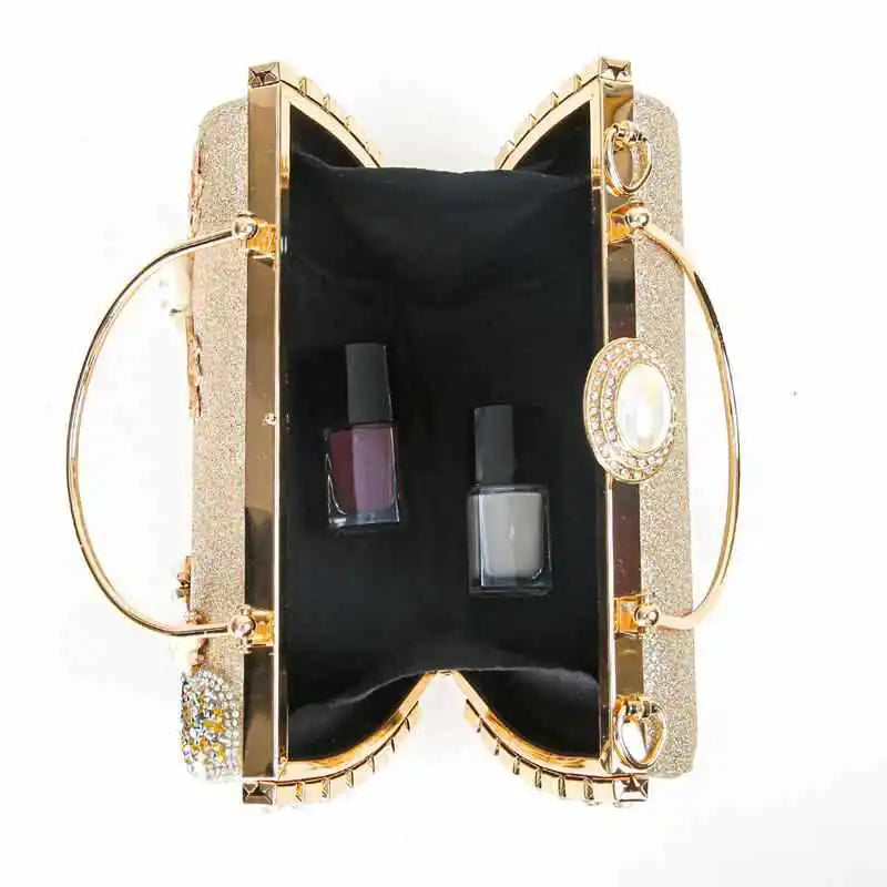 2024 New Arrival Flower Crystal Wedding Bridal Clutch Purse Luxury Designer Women&