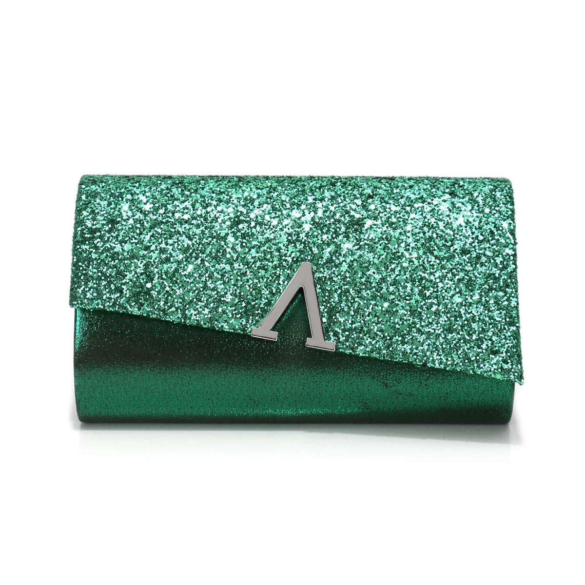 V Design Metal Chain Glamorous Design Evening Bags Envelope Shaped Sequins Handbags For Prom Dinner Wedding Banquet Purse
