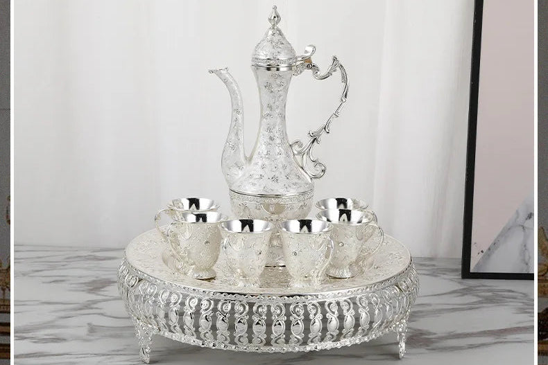 European Wine Set Metal Home Wine Jug Wine Glass Elegant Gift Ornament
