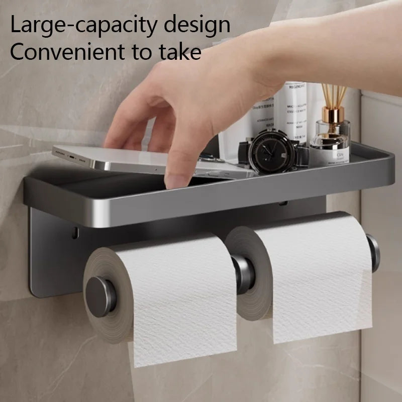 Toilet phone holder, toilet tissue box, wall mounted storage rack, toilet waterproof tissue tube holder