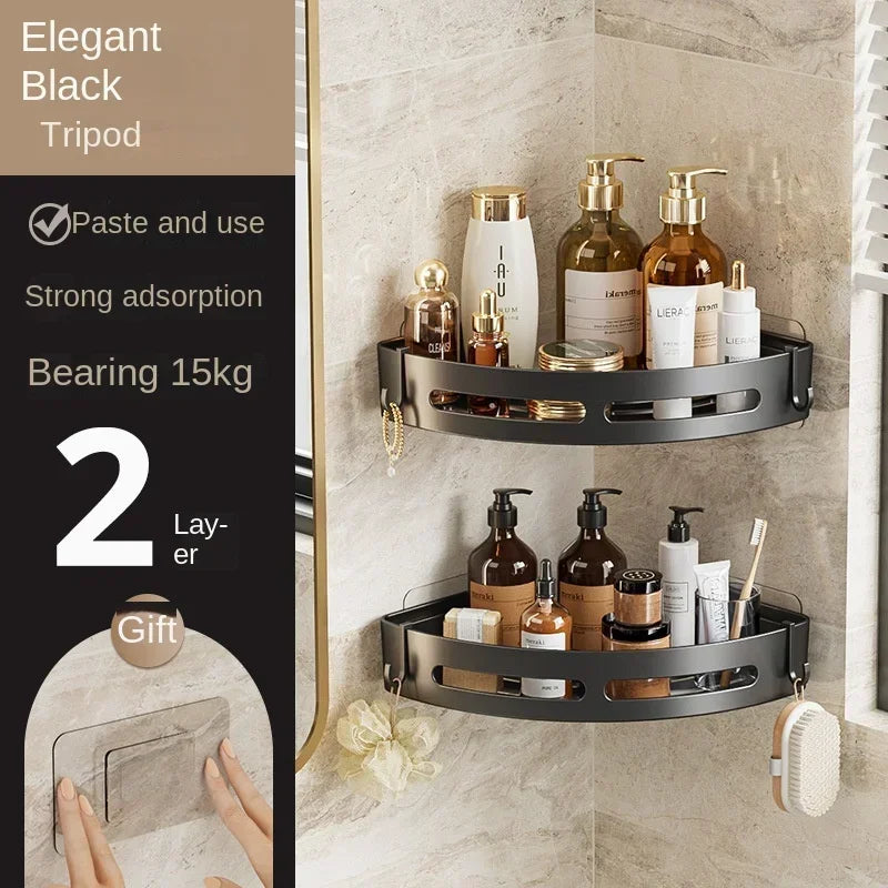 1/2/3PCS No Punching Required Bathroom Shampoo Holder Shower Caddy Shelves Household Storage Shelf Towel Holder Shelves