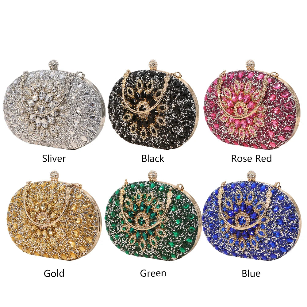 2023 Diamond Women Luxury Clutch Evening Bag Wedding Crystal Ladies Cell Phone Pocket Purse Female Sparkly Wallet for Party Gift