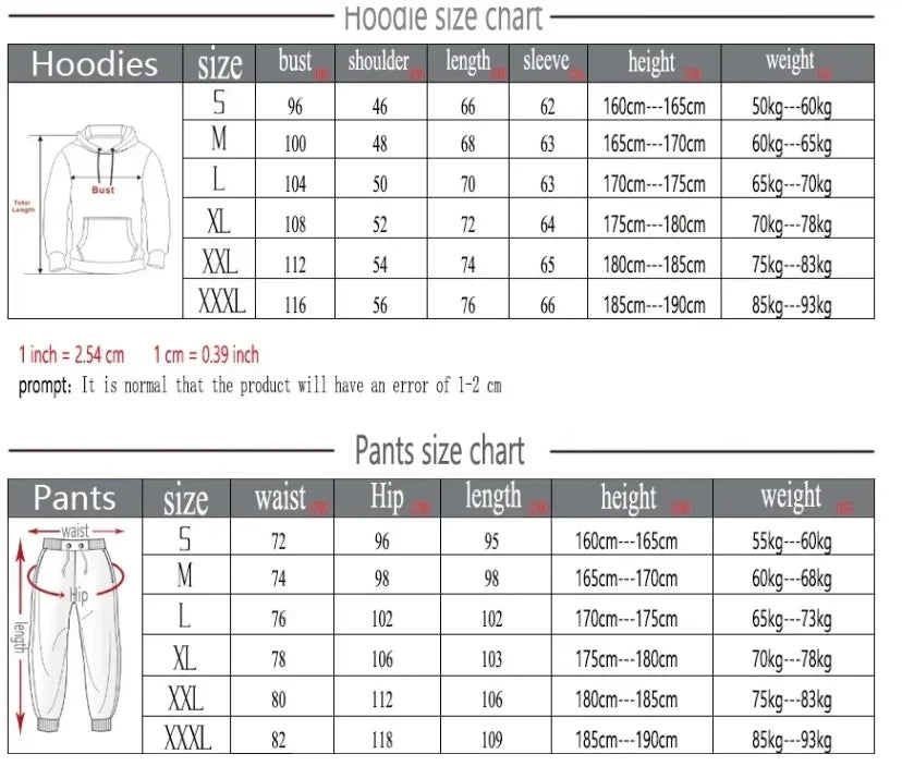 New hooded sports hoodie + 2 sets of sweatpants, fashion printed autumn and winter men&