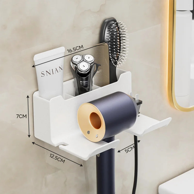 1PC Hair Dryer Holder Wall Mounted Self Adhesive Blow Dryer Holder Rack Dyson Hair Dryer Organizer Storage Bathroom Accessories