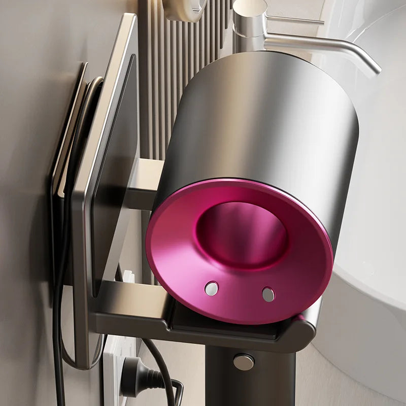 Without Punching Bathroom Hair Dryer Hanger Hairdryer Storage Rack Suction Cup Storage Rack Toilet Multi-function Storage Shelf