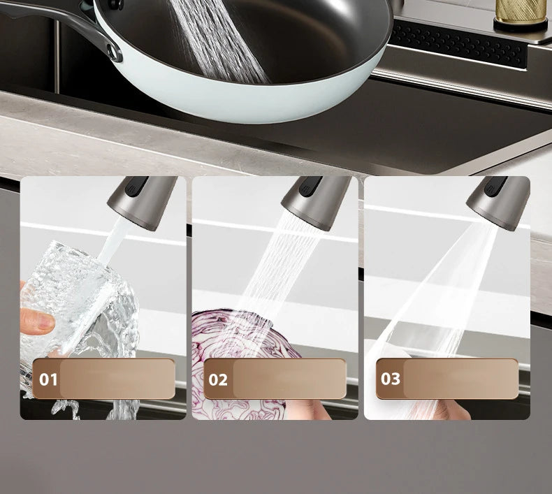 Multifunction Black Nano Kitchen Sink Waterfall Faucet Large Single Bowl Cup Washer Pure Tap Soap Dispenser 304 Stainless Steel