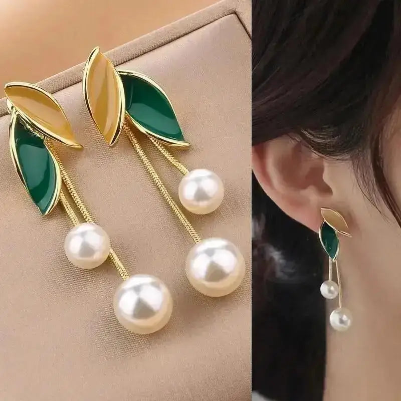 925 Silver Needle Korean Fashion Pearl Tassel Earrings For Women Jewelry 2025 Trending New Luxury Women&