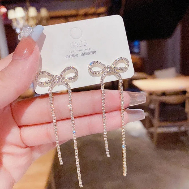 925 Silver Needle Korean Fashion Pearl Tassel Earrings For Women Jewelry 2025 Trending New Luxury Women&
