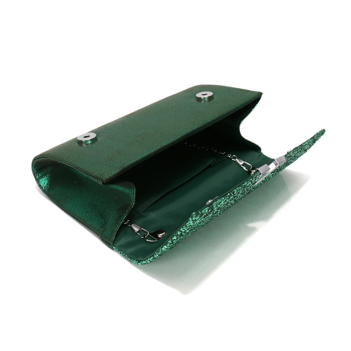 V Design Metal Chain Glamorous Design Evening Bags Envelope Shaped Sequins Handbags For Prom Dinner Wedding Banquet Purse