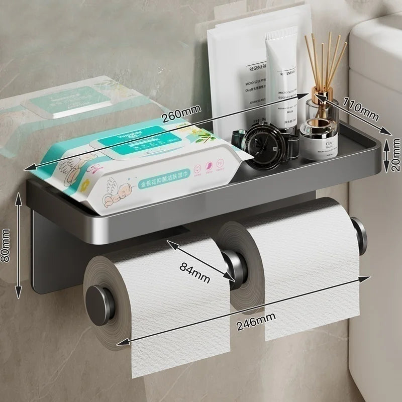 Toilet phone holder, toilet tissue box, wall mounted storage rack, toilet waterproof tissue tube holder