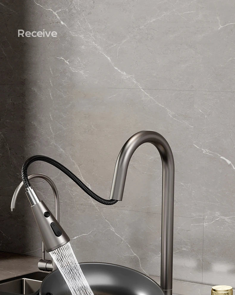 Multifunction Black Nano Kitchen Sink Waterfall Faucet Large Single Bowl Cup Washer Pure Tap Soap Dispenser 304 Stainless Steel