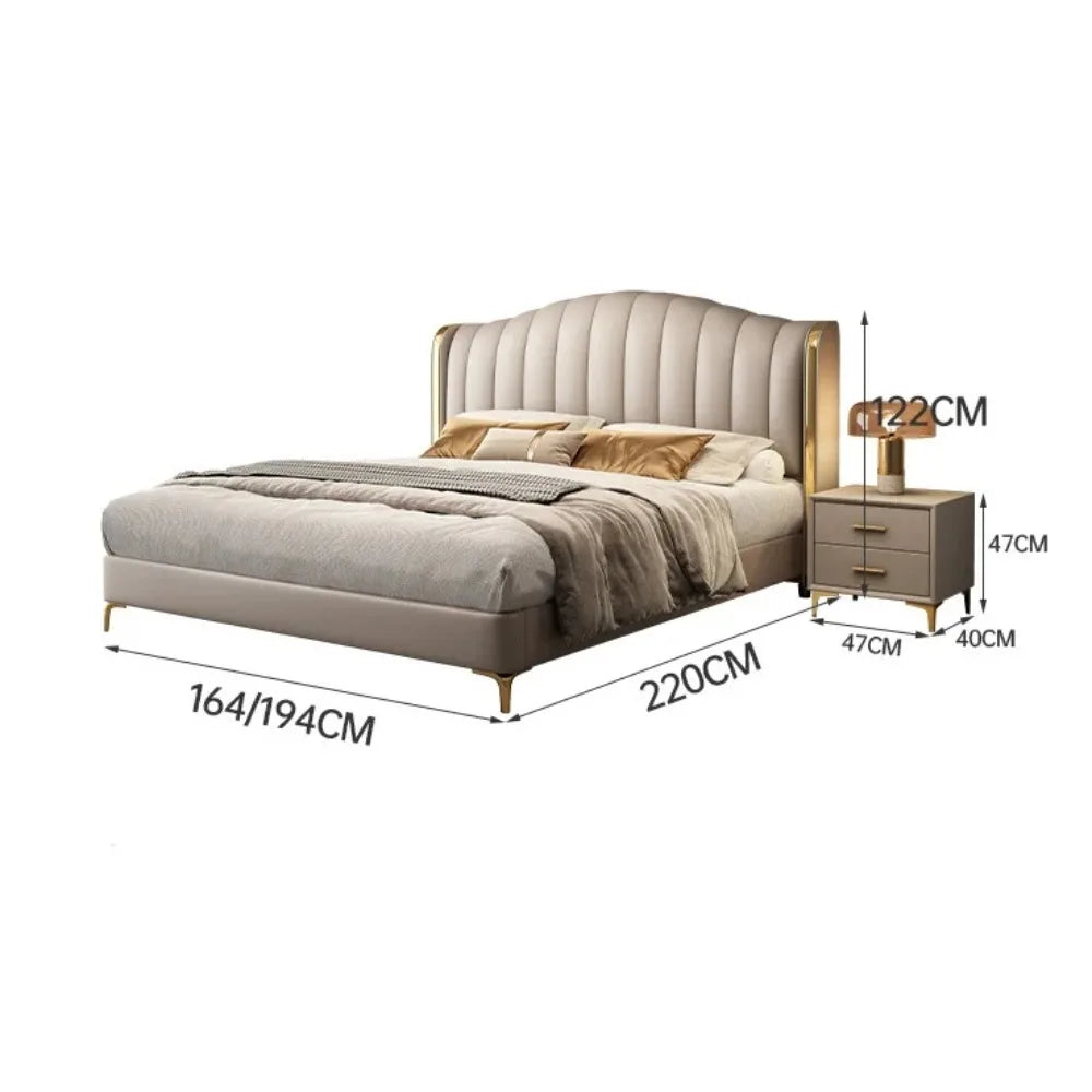 king Size Bed Up-holstered Home Queen Cama Matrimonial Modernas Bedroom Furniture Lit Complet Letto Luxury Bed Frame Wooden Bett