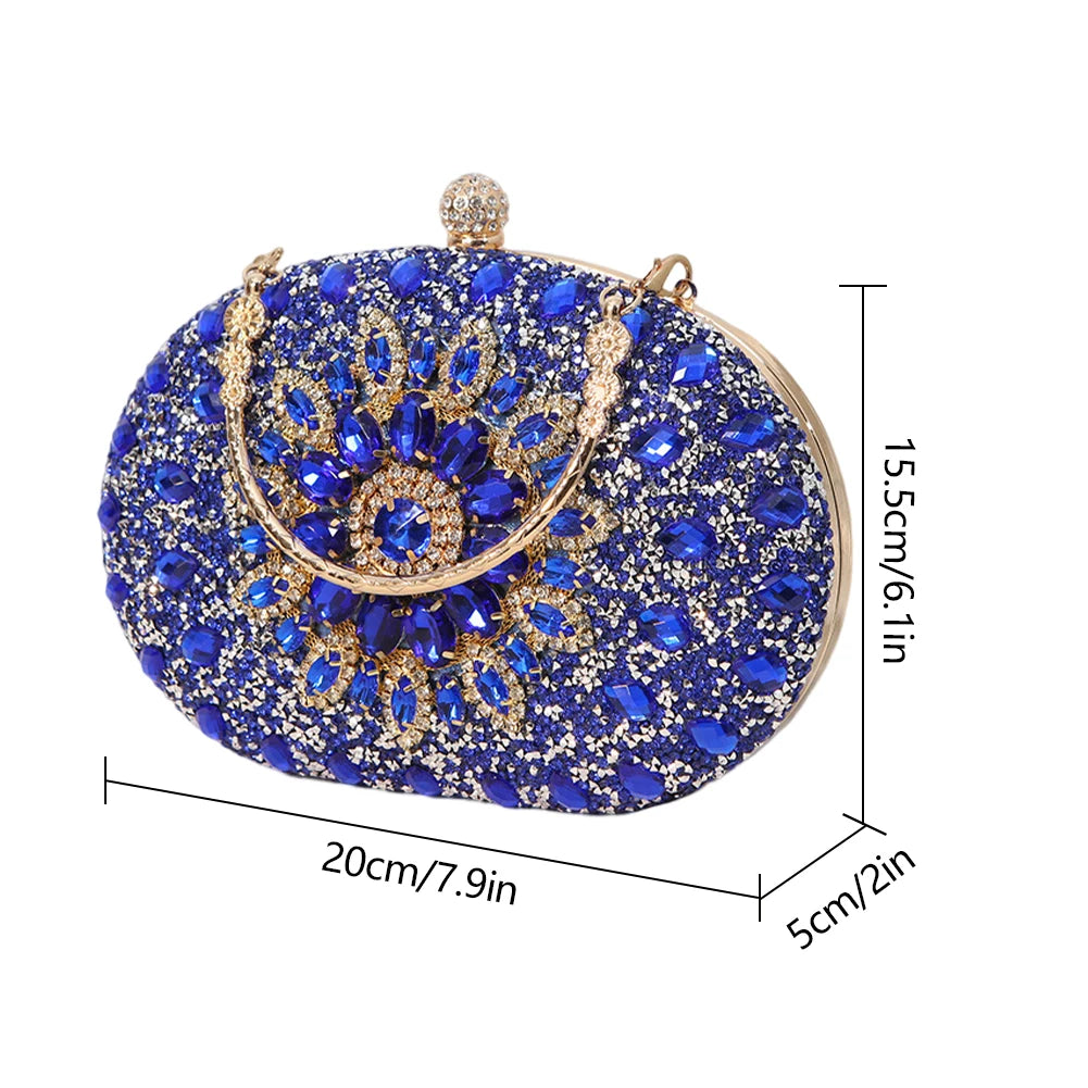 2023 Diamond Women Luxury Clutch Evening Bag Wedding Crystal Ladies Cell Phone Pocket Purse Female Sparkly Wallet for Party Gift