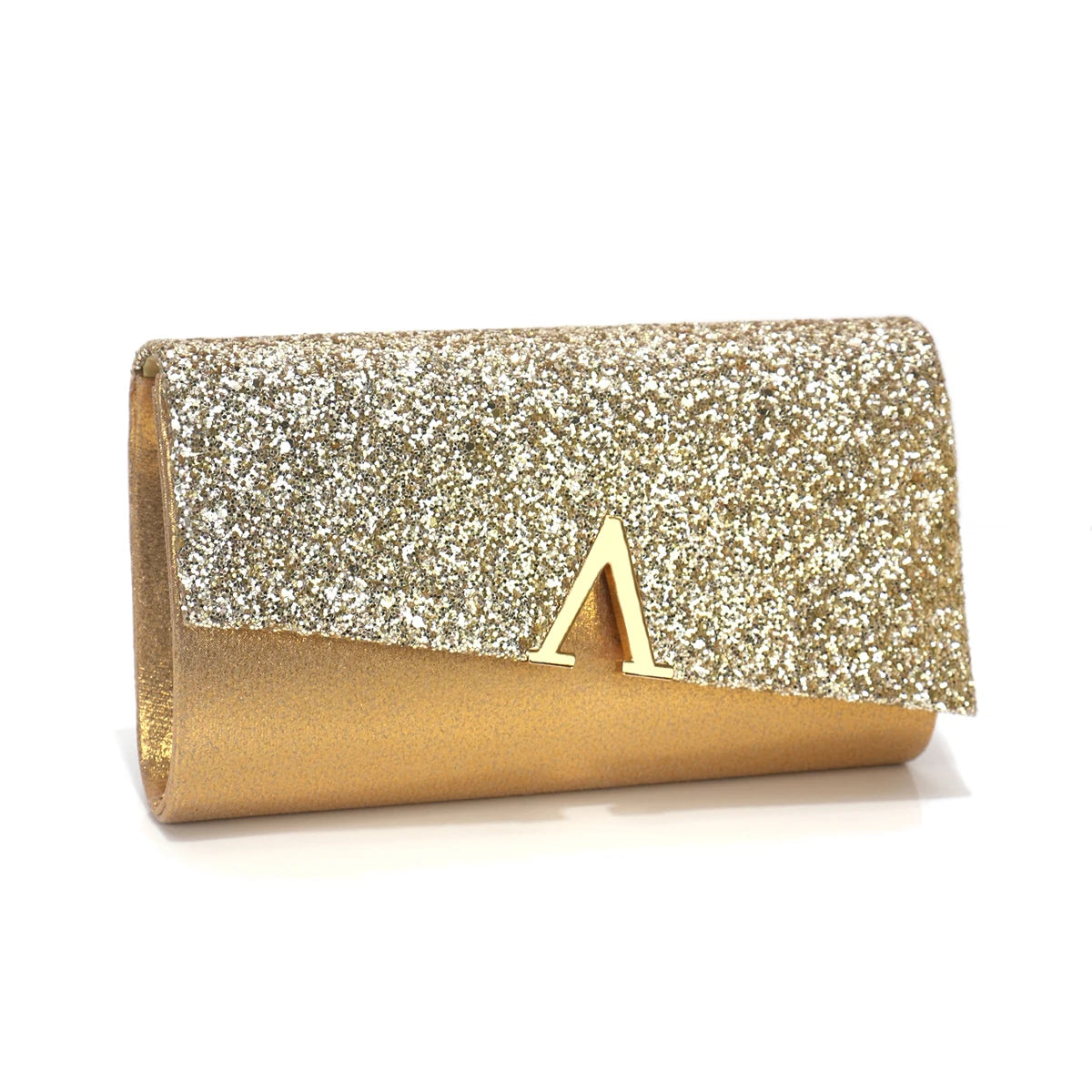 V Design Metal Chain Glamorous Design Evening Bags Envelope Shaped Sequins Handbags For Prom Dinner Wedding Banquet Purse