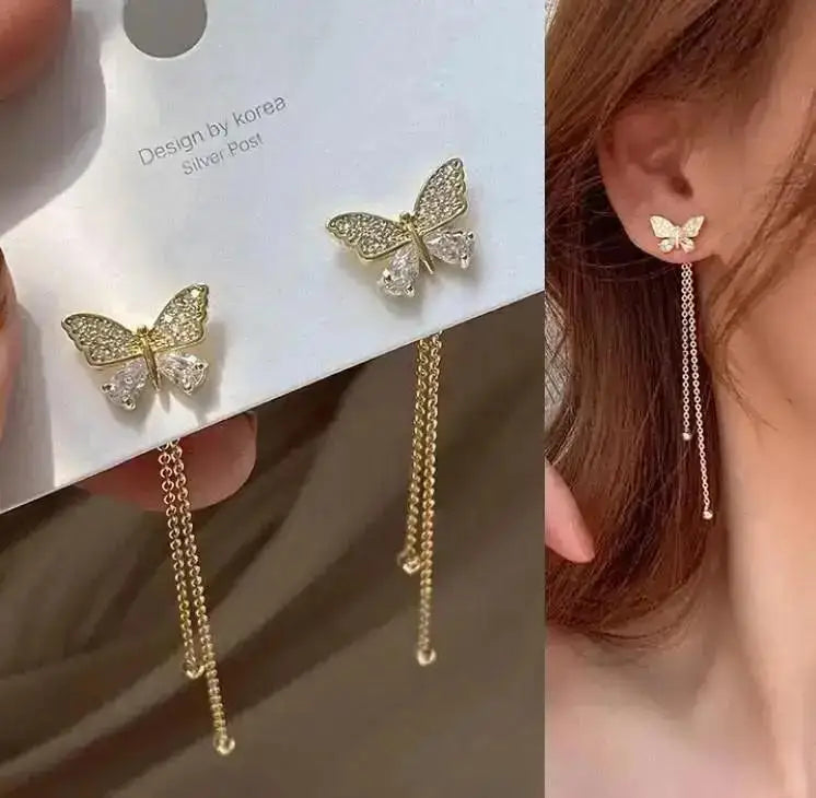 925 Silver Needle Korean Fashion Pearl Tassel Earrings For Women Jewelry 2025 Trending New Luxury Women&