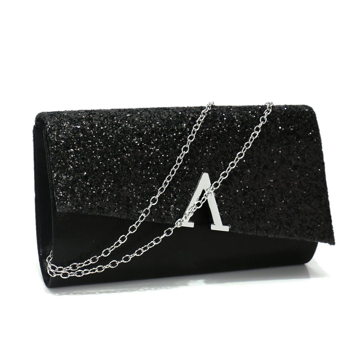 V Design Metal Chain Glamorous Design Evening Bags Envelope Shaped Sequins Handbags For Prom Dinner Wedding Banquet Purse