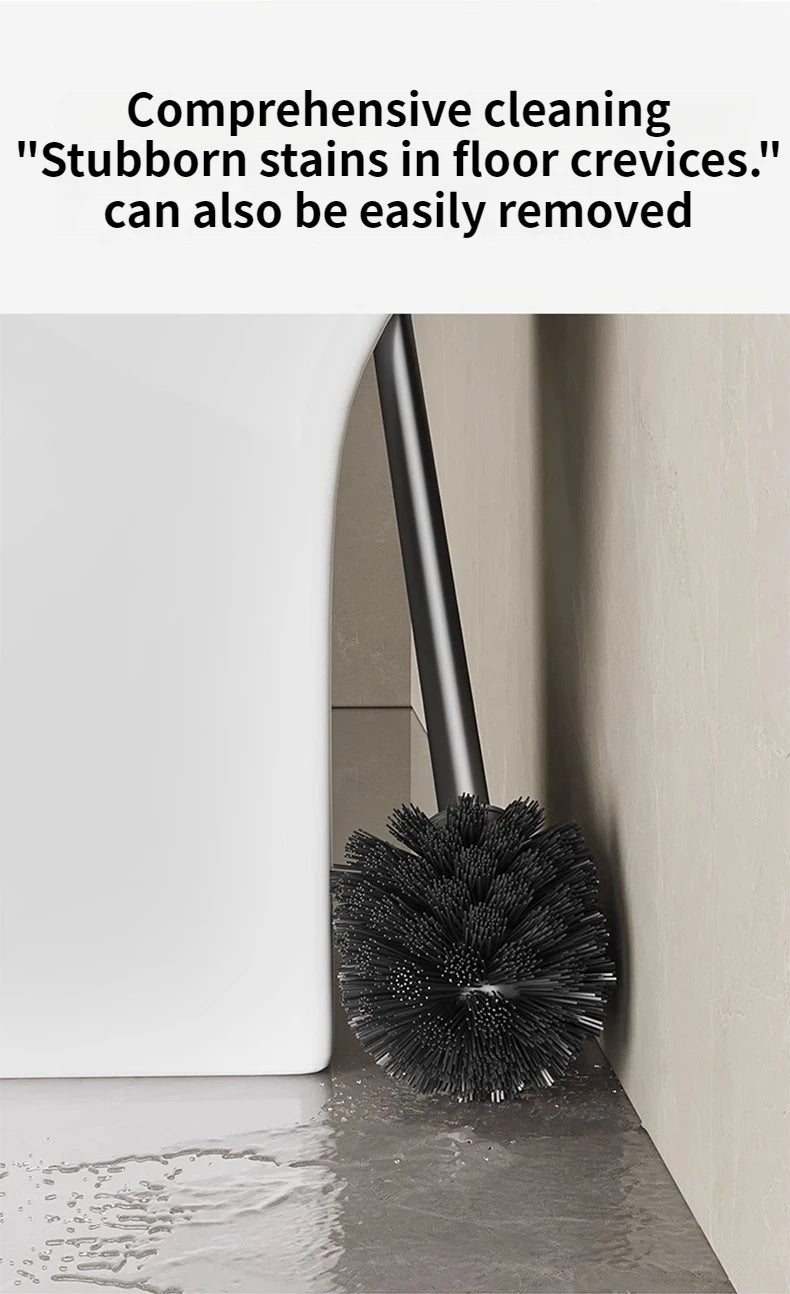 Wall-Mounted Bathroom Storage Rack With Suction Cup Toilet Brush No Drilling Required - New Toilet Brush For Spotless Cleaning