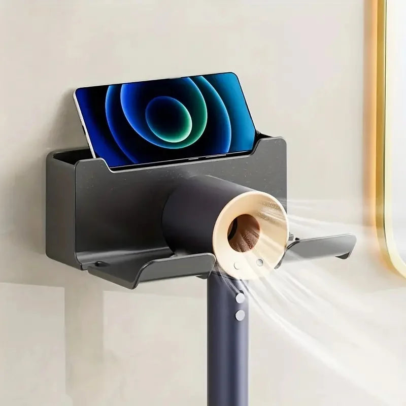 1PC Hair Dryer Holder Wall Mounted Self Adhesive Blow Dryer Holder Rack Dyson Hair Dryer Organizer Storage Bathroom Accessories