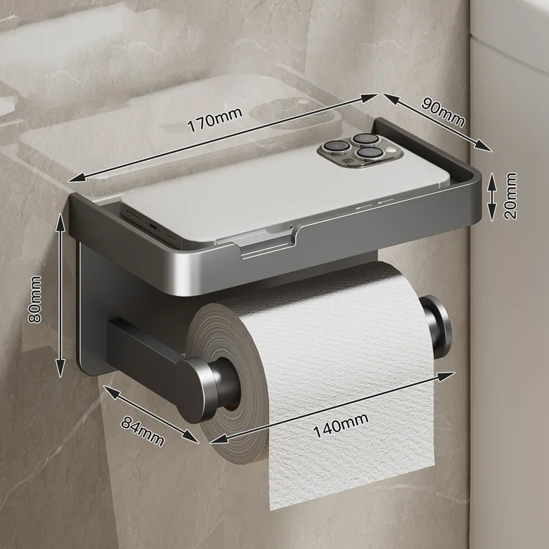 Toilet phone holder, toilet tissue box, wall mounted storage rack, toilet waterproof tissue tube holder