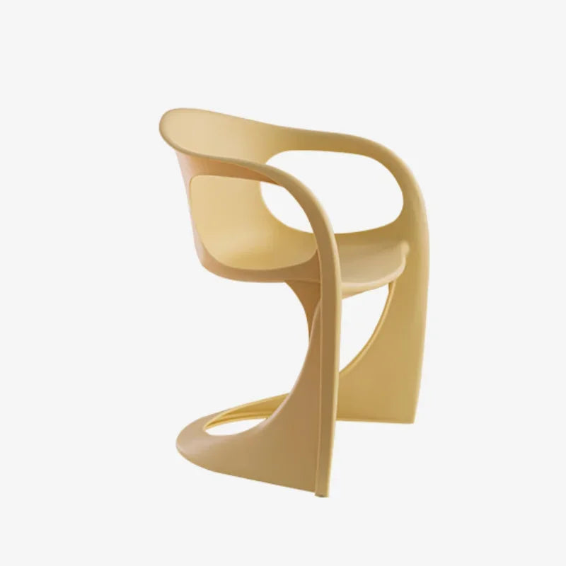 Nordic Simple Design Art Curved Chair Home Balcony Backrest Living Room Dining Room Chair Home Decor Bedroom Dressing Chair