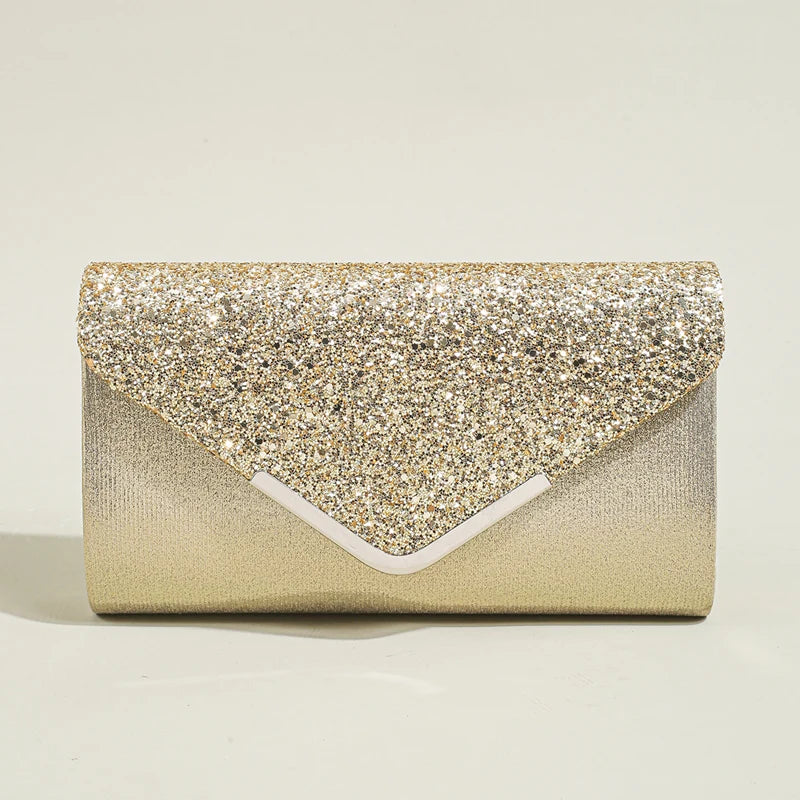 Women Evening Envelope Handbag Prom Sequin Clutch Purse chain Shoulder Cross Body Bag For Party