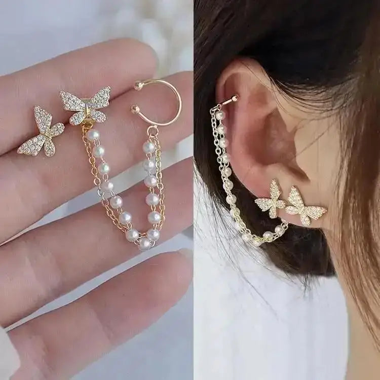 925 Silver Needle Korean Fashion Pearl Tassel Earrings For Women Jewelry 2025 Trending New Luxury Women&
