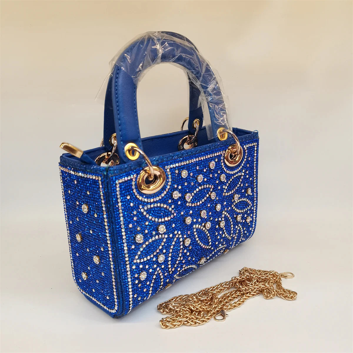 Hot Popular Women Rhinestone Evening Bag New Fashion Handbag Clutch Embellished Long Chain Bag Casual Bag F5-405-1