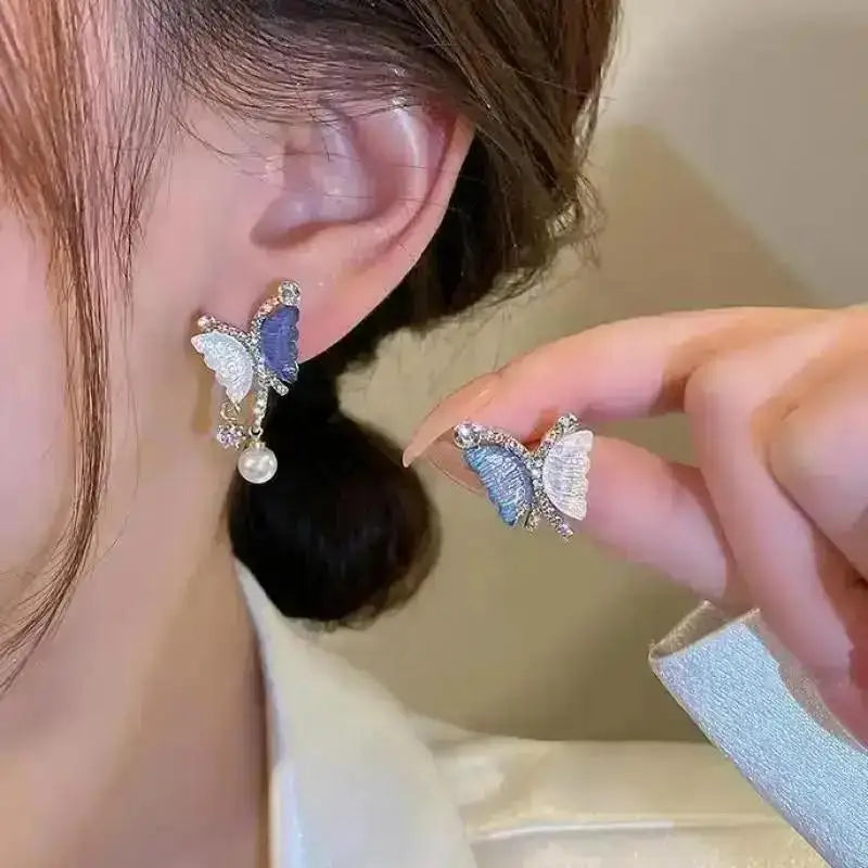 925 Silver Needle Korean Fashion Pearl Tassel Earrings For Women Jewelry 2025 Trending New Luxury Women&