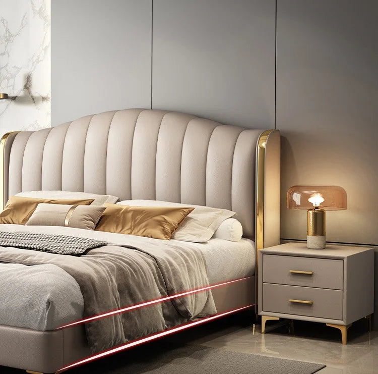 king Size Bed Up-holstered Home Queen Cama Matrimonial Modernas Bedroom Furniture Lit Complet Letto Luxury Bed Frame Wooden Bett