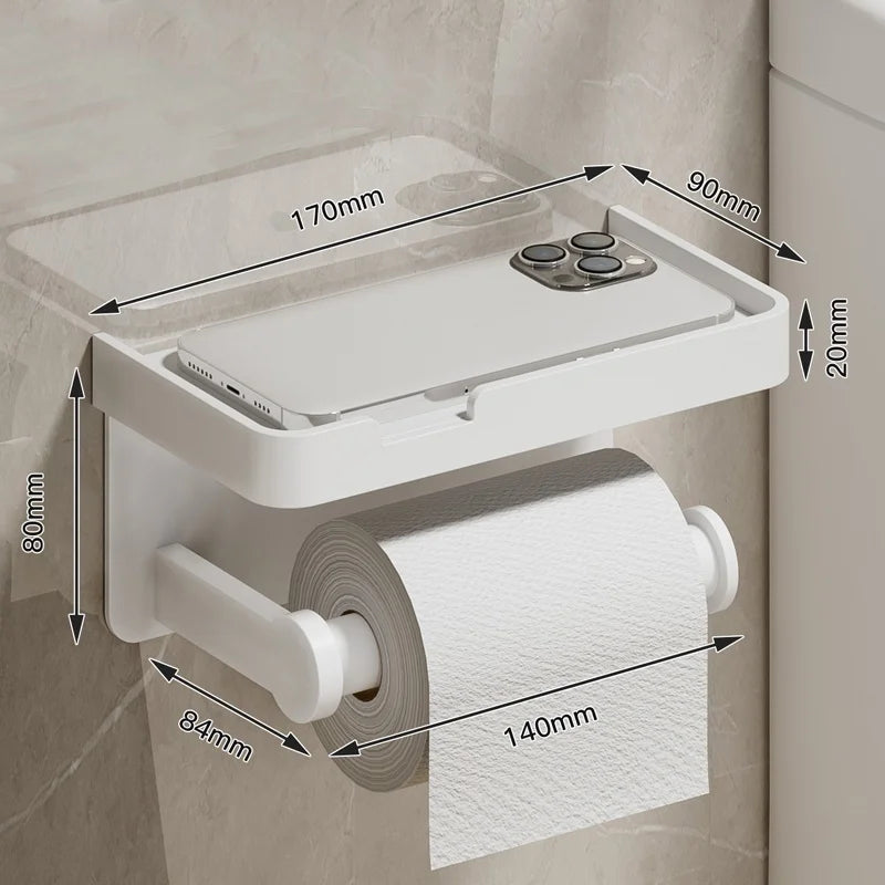 Toilet phone holder, toilet tissue box, wall mounted storage rack, toilet waterproof tissue tube holder