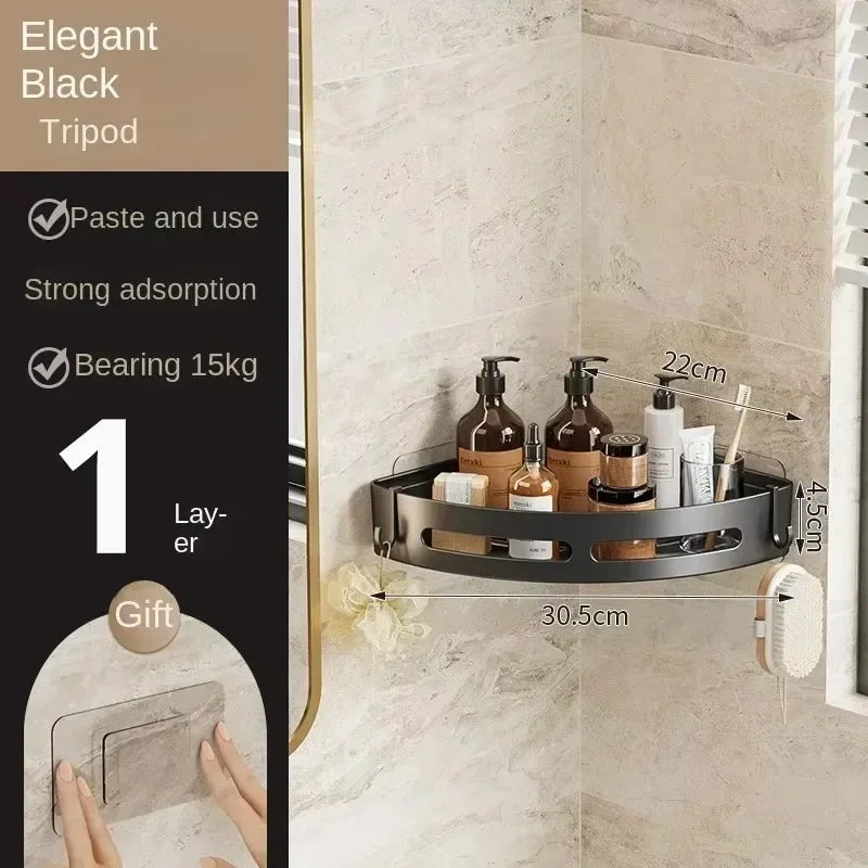 1/2/3PCS No Punching Required Bathroom Shampoo Holder Shower Caddy Shelves Household Storage Shelf Towel Holder Shelves