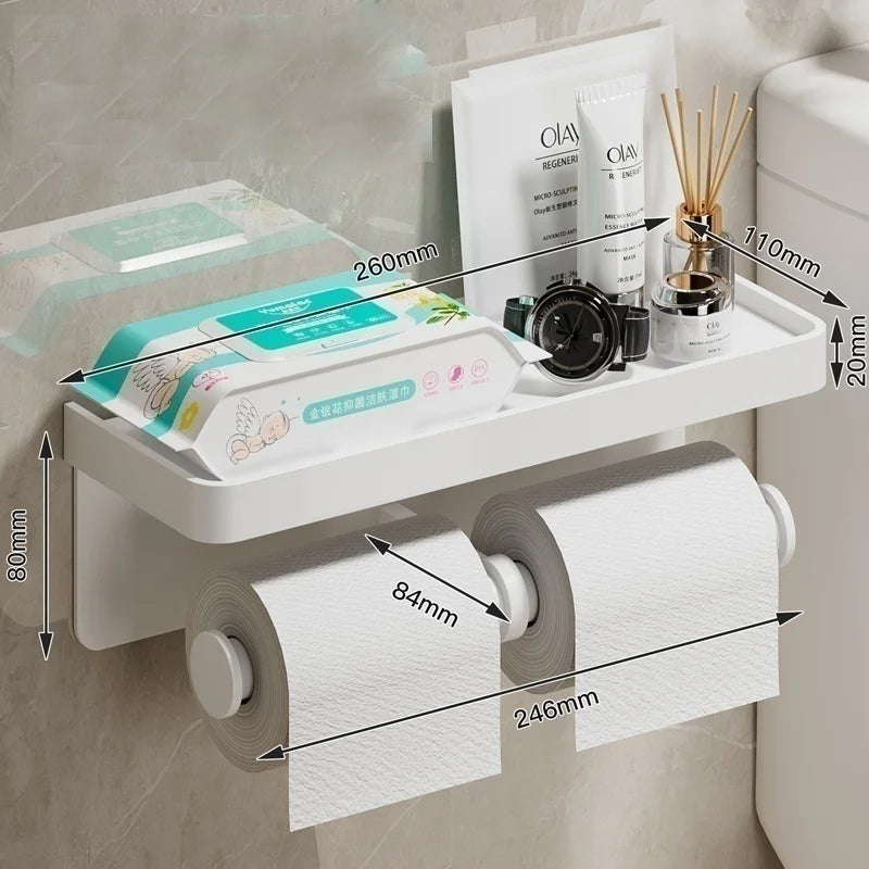 Toilet phone holder, toilet tissue box, wall mounted storage rack, toilet waterproof tissue tube holder