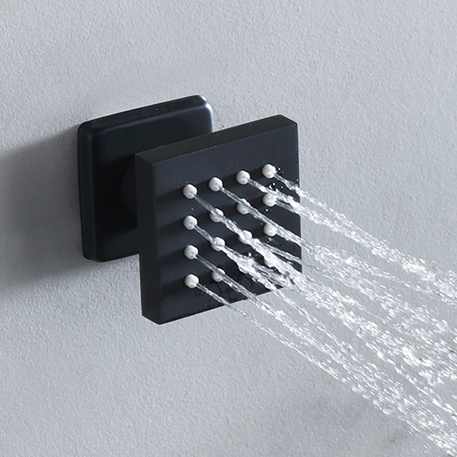Luxury 16/20 Inch 400/500mm Rainfall Mist Spray LED Shower Head Set Constant Temperature Valve Mixer With Side Massage Jets
