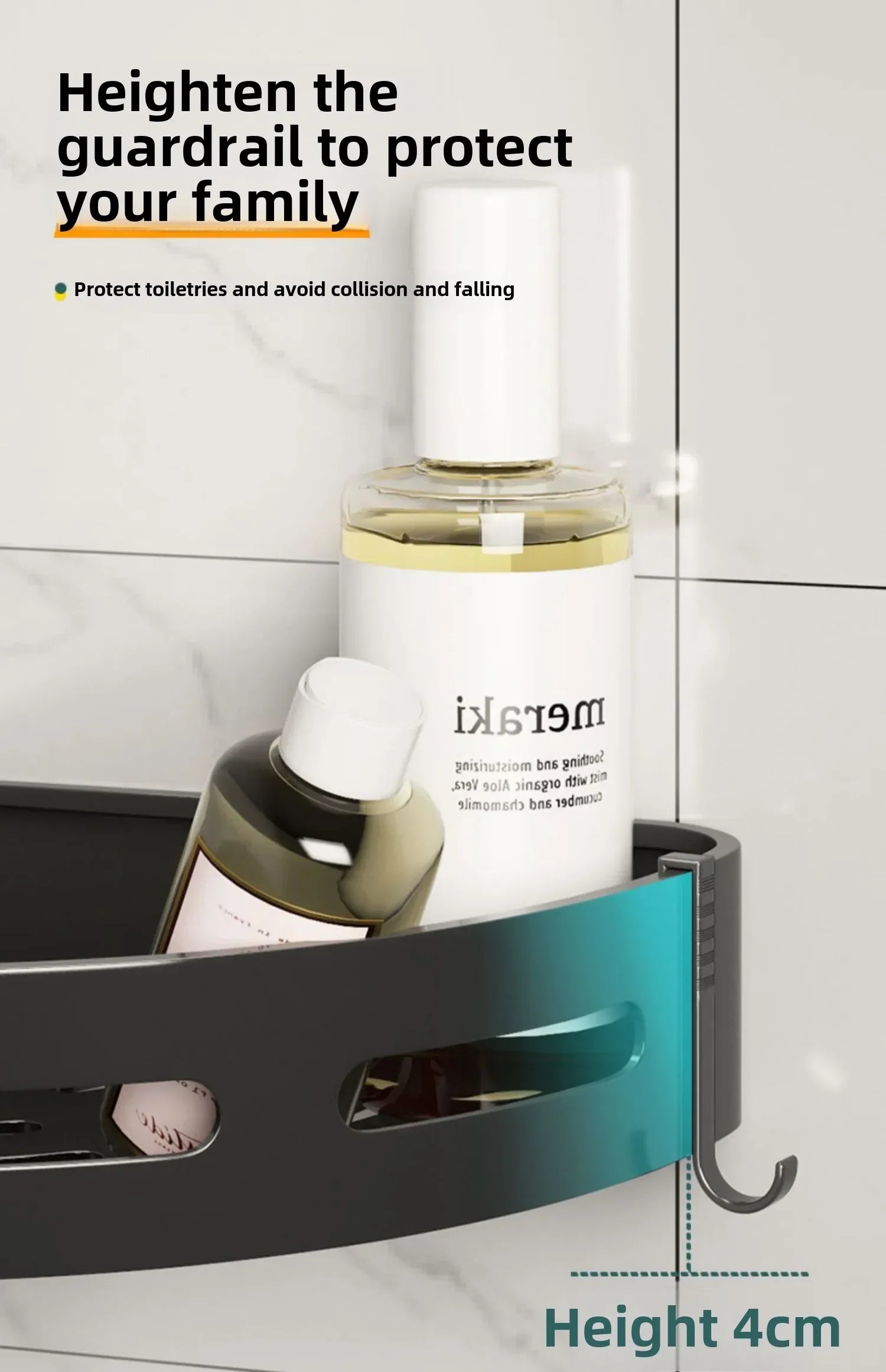 1/2/3PCS No Punching Required Bathroom Shampoo Holder Shower Caddy Shelves Household Storage Shelf Towel Holder Shelves