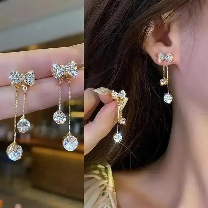 925 Silver Needle Korean Fashion Pearl Tassel Earrings For Women Jewelry 2025 Trending New Luxury Women&